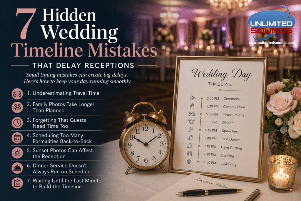 7 Hidden Wedding Timeline Mistakes That Delay Receptions | Unlimited Sounds